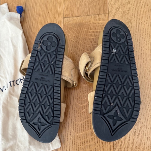 Louis Vuitton Bom Dia beige slides in 38.5 - Picture 3 of 7